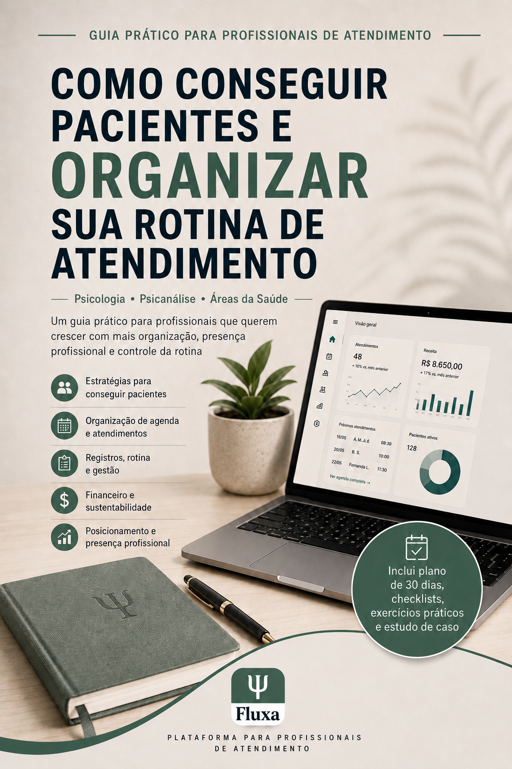 Capa do e-book Como Conseguir Pacientes e Organizar sua Rotina de Atendimento